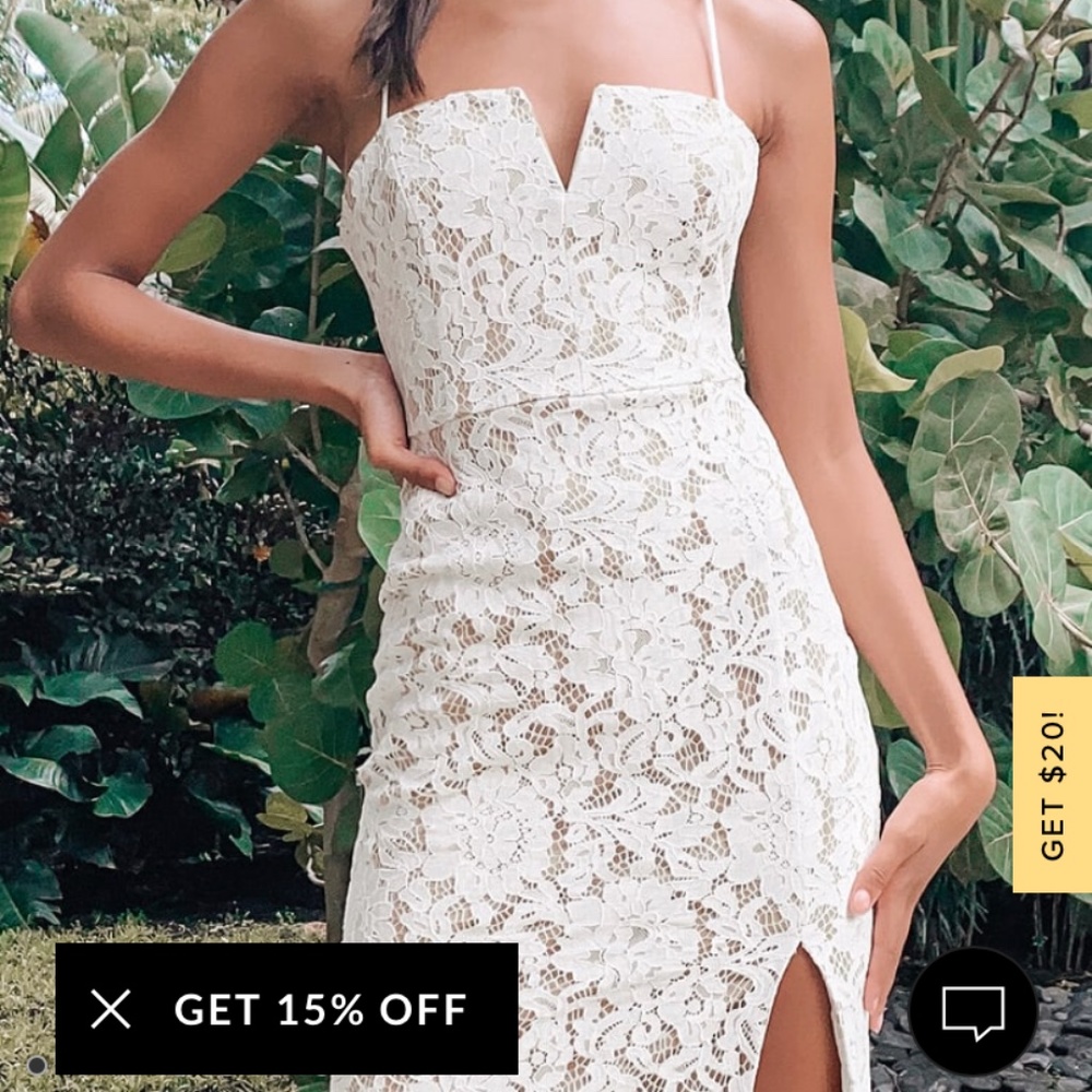 Lulus M white lace dress